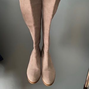 Suede over the knee hard bottom boots